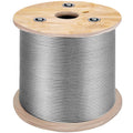 Happybuy Stainless Steel Cable 3/16'x 500ft, T304 Marine Grade Deck Cable Railing, 7x19 Strands Construction Braided Aircraft Cable for Deck Rail String Lights Hanging Porch Fence DIY Baluster