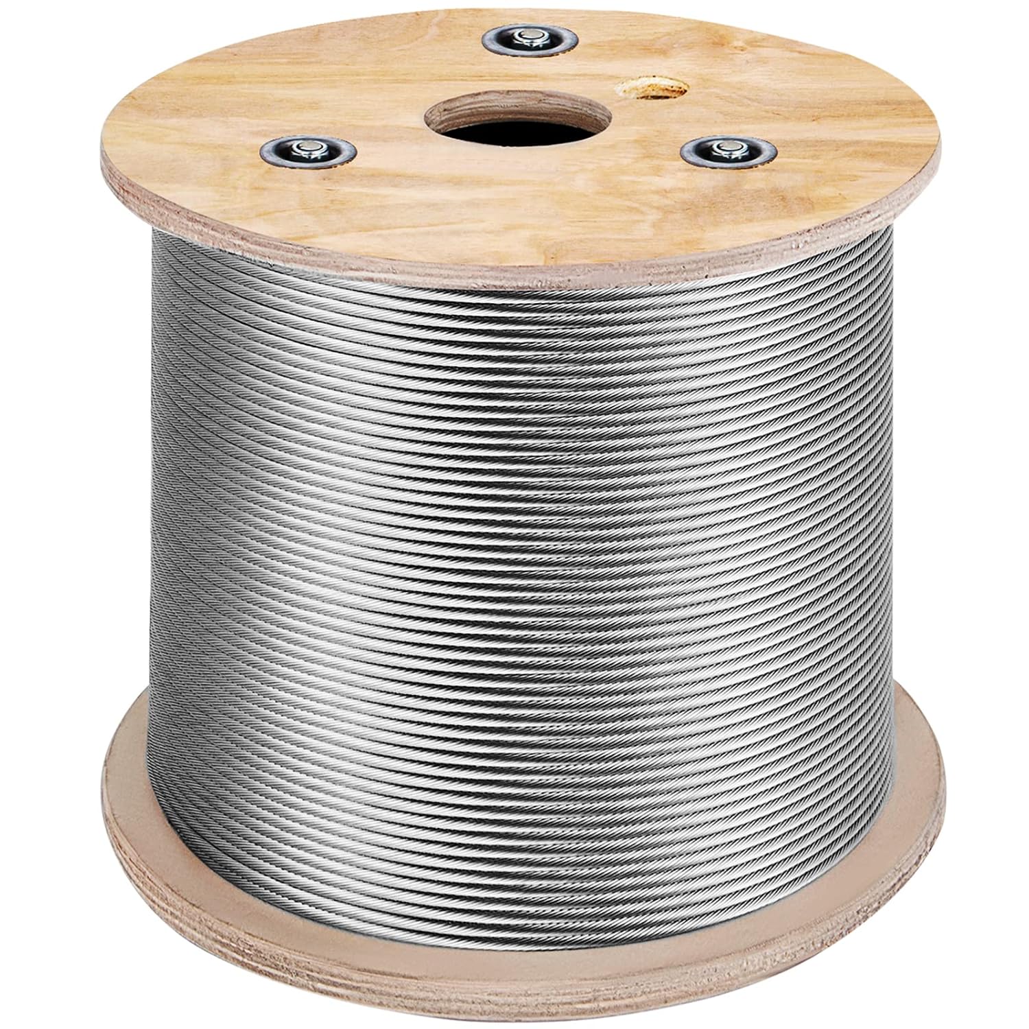 Happybuy Stainless Steel Cable 3/16'x 500ft, T304 Marine Grade Deck Cable Railing, 7x19 Strands Construction Braided Aircraft Cable for Deck Rail String Lights Hanging Porch Fence DIY Baluster