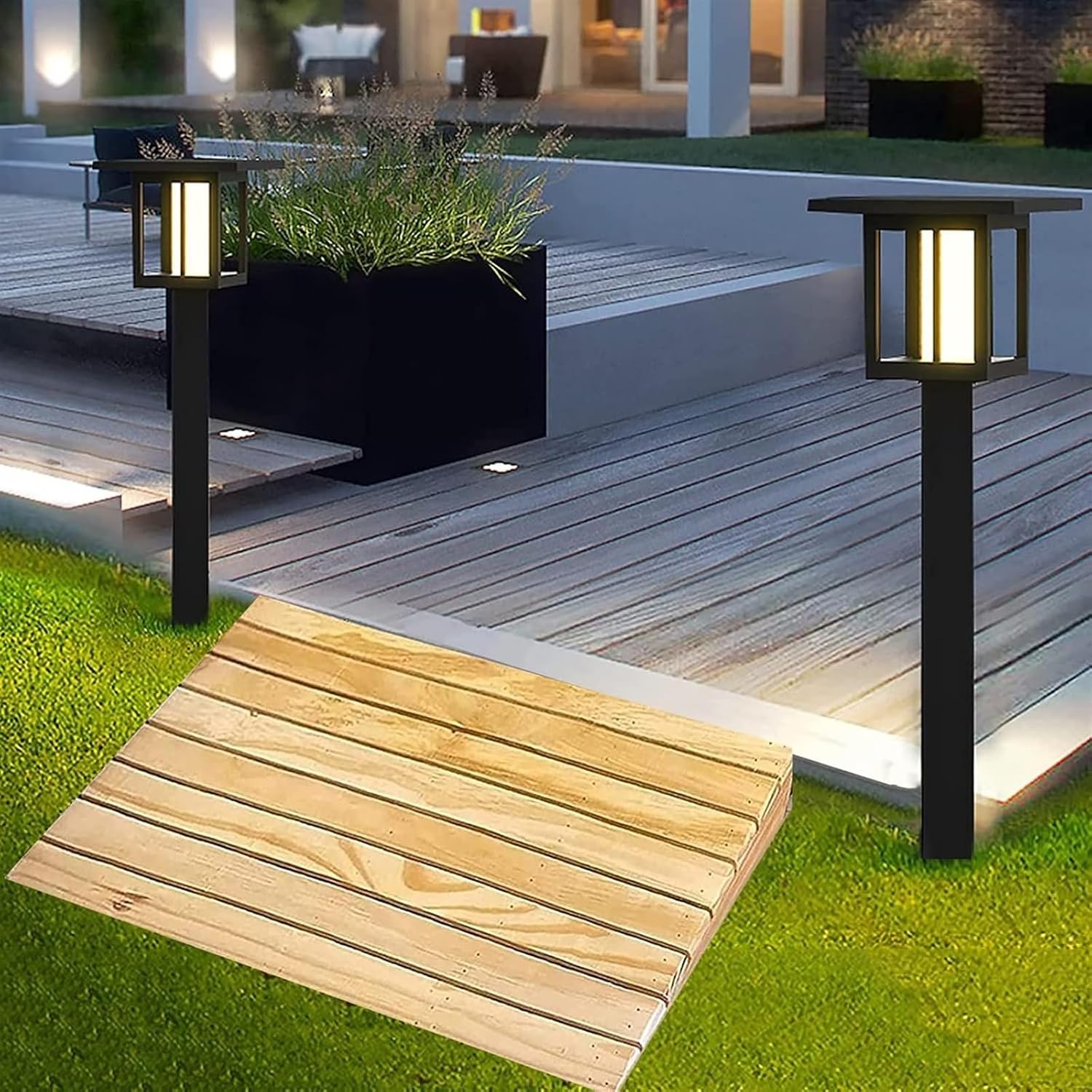 Ramps Threshold Ramp, Portable Doorways Threshold Ramps, Front Door/Yard Sill Step Ramp with Anti-Skid, 8/10/12/15/18cm Rise, 600lbs Sidewalk Curb Ramp,Wooden