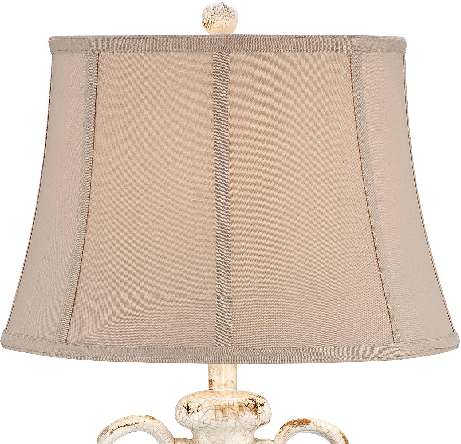 Regency Hill Isabella Country Cottage Core Jar Accent Table Lamp Rustic 27' Tall Ivory Ceramic Milk Crackle Beige Bell Shade Decor for Living Room Bedroom House Bedside Reading (Colors May Vary)