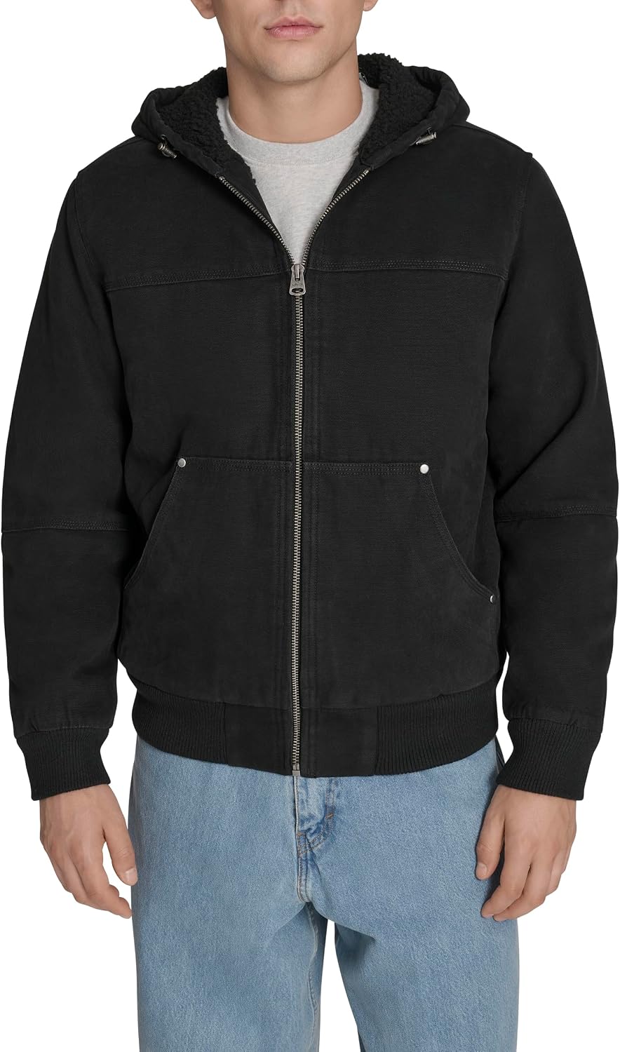 Levi's Men's Workwear Cotton Canvas Hooded Bomber Jacket
