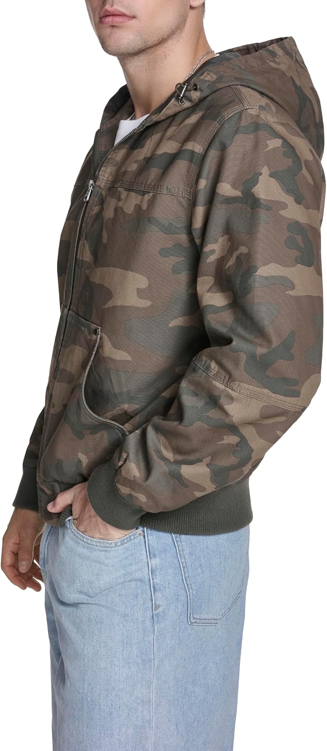 Levi's Men's Workwear Cotton Canvas Hooded Bomber Jacket