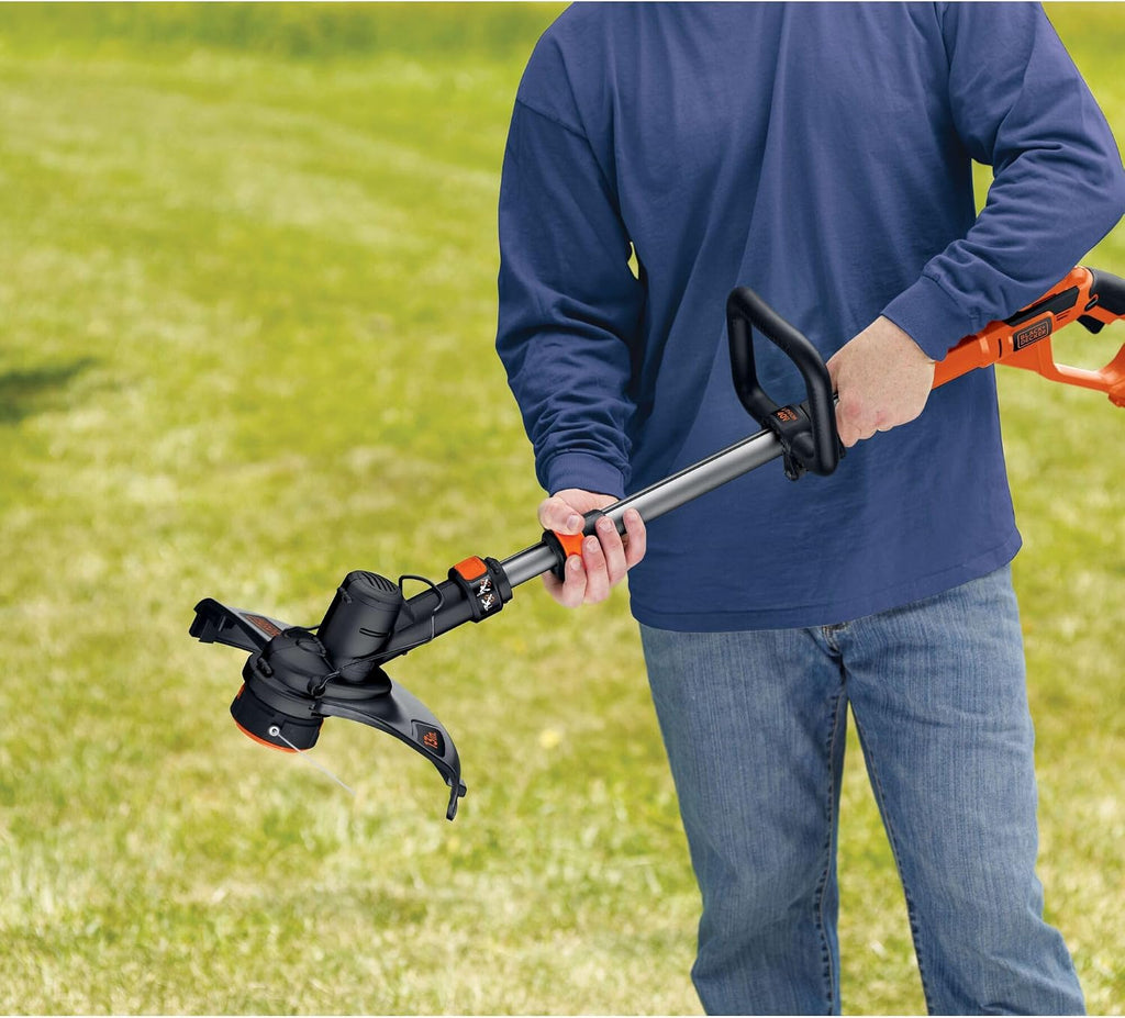 BLACK+DECKER 40V MAX 13 in String Trimmer Edger Cordless with Adjustable Telescoping Pole, 2 in 1 Weed Wacker Lawn Edger, Includes Battery and Charger (LST136)