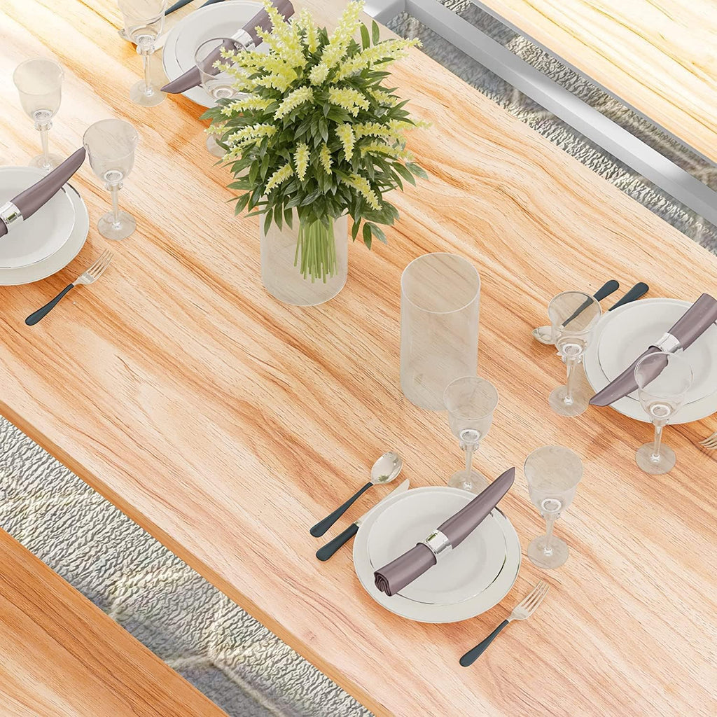 Dining Room Table Set with 2 Benches, Farmhouse Dining Table Set for 4-6, Wood Breakfast Table Set Dinner Table Set Kitchen Table and Chairs for Breakfast Nook Small Spaces, Beige