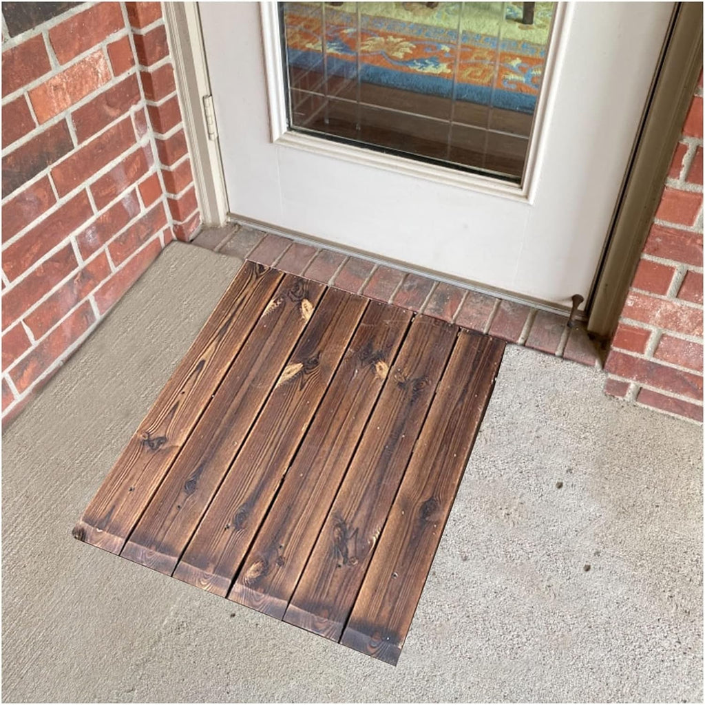 4'/7'/10'/12' Doorway Threshold Ramps, Indoor and Outdoor Wooden Entry Ramps for Wheelchair/Bicycle/Scooter (Size : 23.6x27.6x7.9inch)