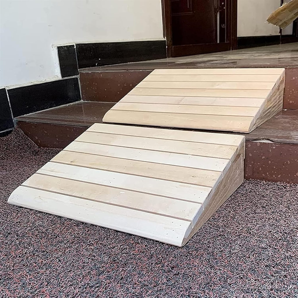 GUENZO Threshold Ramp, 2in/ 3in/ 4in/ 5in/ 6in Rise Ramp for Indoor Outdoor, Heavy Wood Driveway Doorway Entryway Car Wheelchair Ramp, Handicap Ramp(13cm (5 1/8in))