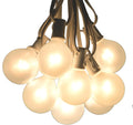 Hometown Evolution, Inc. 100 Foot Outdoor Globe Patio String Lights - Set of 100 G50 White Pearl 2 Inch Bulbs with White Cord