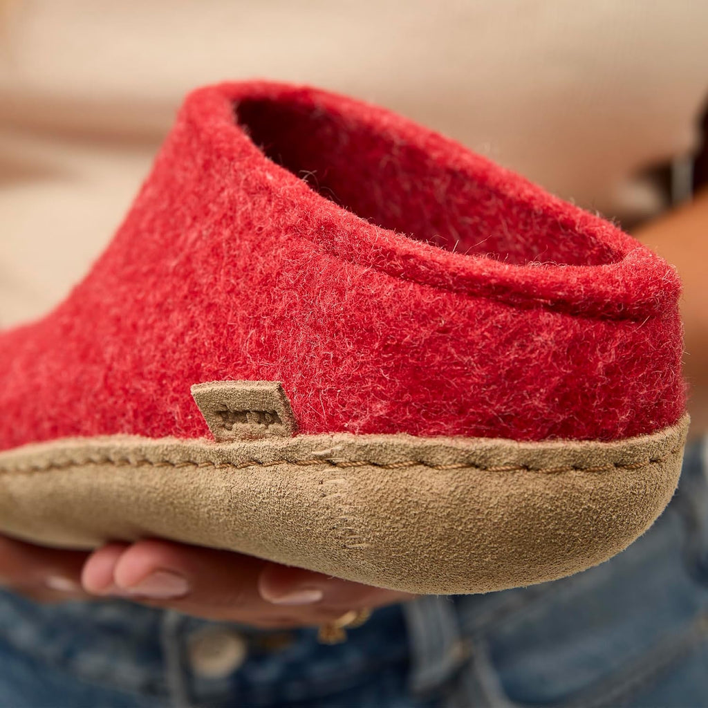Glerups 100% quality wool mix Slipper with leather sole - Unisex Slip-on