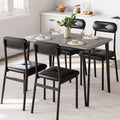 IDEALHOUSE Dining Table Set for 4, Kitchen Table with Upholstered Chairs for Kitchen Room and Small Spaces (Grey, Table with 4 Upholstered Chairs)