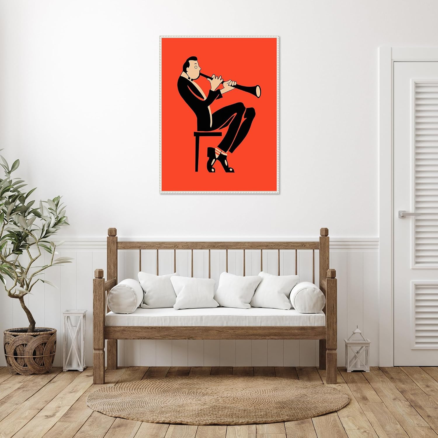 Amanti Art Framed Canvas Wall Art 42x32 The Clarinet by Mark Rogan, Framed Wall Art Canvas, Music Artwork, Traditional Decor, Oversize Poster Painting for Living Room, Bedroom, Bathroom, Kitchen,