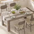 CABIHOME 63' Rectangular Dining Table for 4-6, Farmhouse Large Kitchen Table, Sturdy Frame, 4 Triangular Stable Legs, Thickened Tabletop, Ideal for Apartment, Dining Room, Small Space, Retro Gray