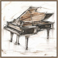 Amanti Art Framed Canvas Wall Art 30x30 Grand Piano Study by Ethan Harper, Framed Wall Art Canvas, Music Artwork, Traditional Decor, Large Poster Painting for Living Room, Bedroom, Bathroom, Kitchen,