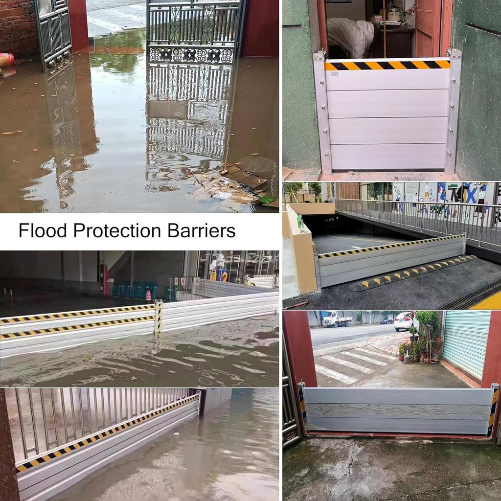 Reusable Heavy Duty Flood Barrier Door Outside, Commercial Aluminum Water Dams for Garage Door Threshold Outdoor Driveway & Mall Owners, Customizable Anti-Flood Board(Size:L2ft,Color:H 3.2ft/39in)