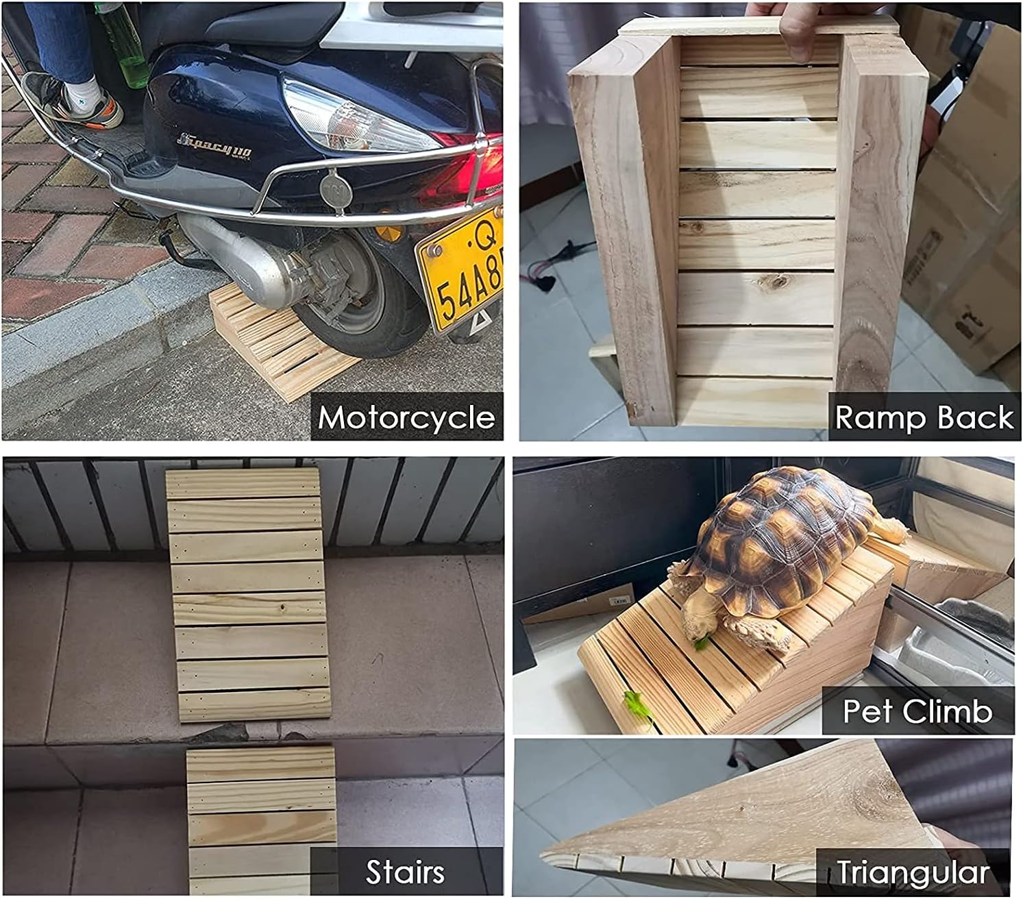 LJYT Wooden Threshold Ramps for Doorways, Pets/Kids/Elderly/Disabled Entryway Ramp Wheelchair Ramp 3/4/5/6 Inch Rise, Non Slip Curb Ramp (Size : 30.8×30×9cm)