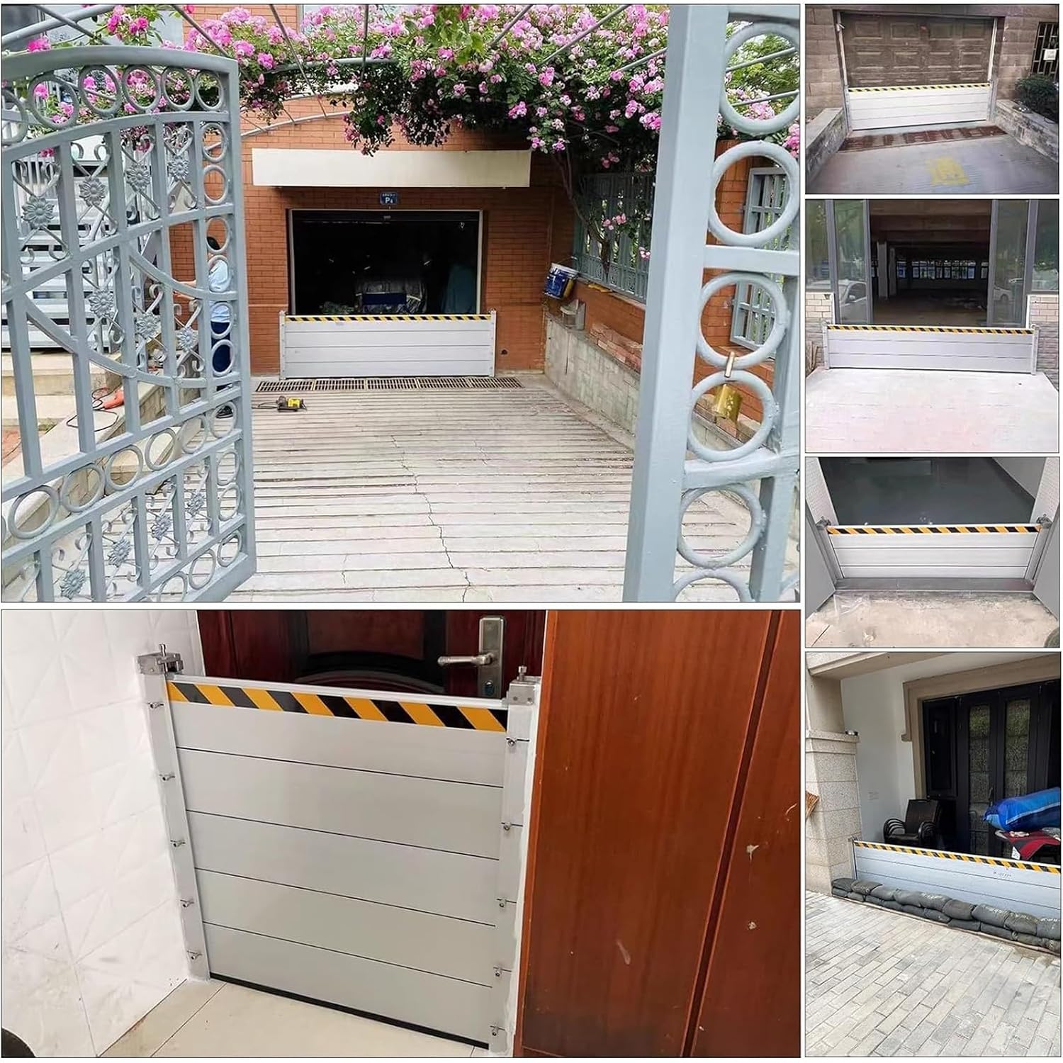 Flood Protection Barrier, Aluminum Flood Baffle with High Reflective Tape, Driveway/Doorway Temporary Dams, 40/60/80cm High Threshold Anti-Flood Wall (Size : 100 * 80cm/39 * 32in)
