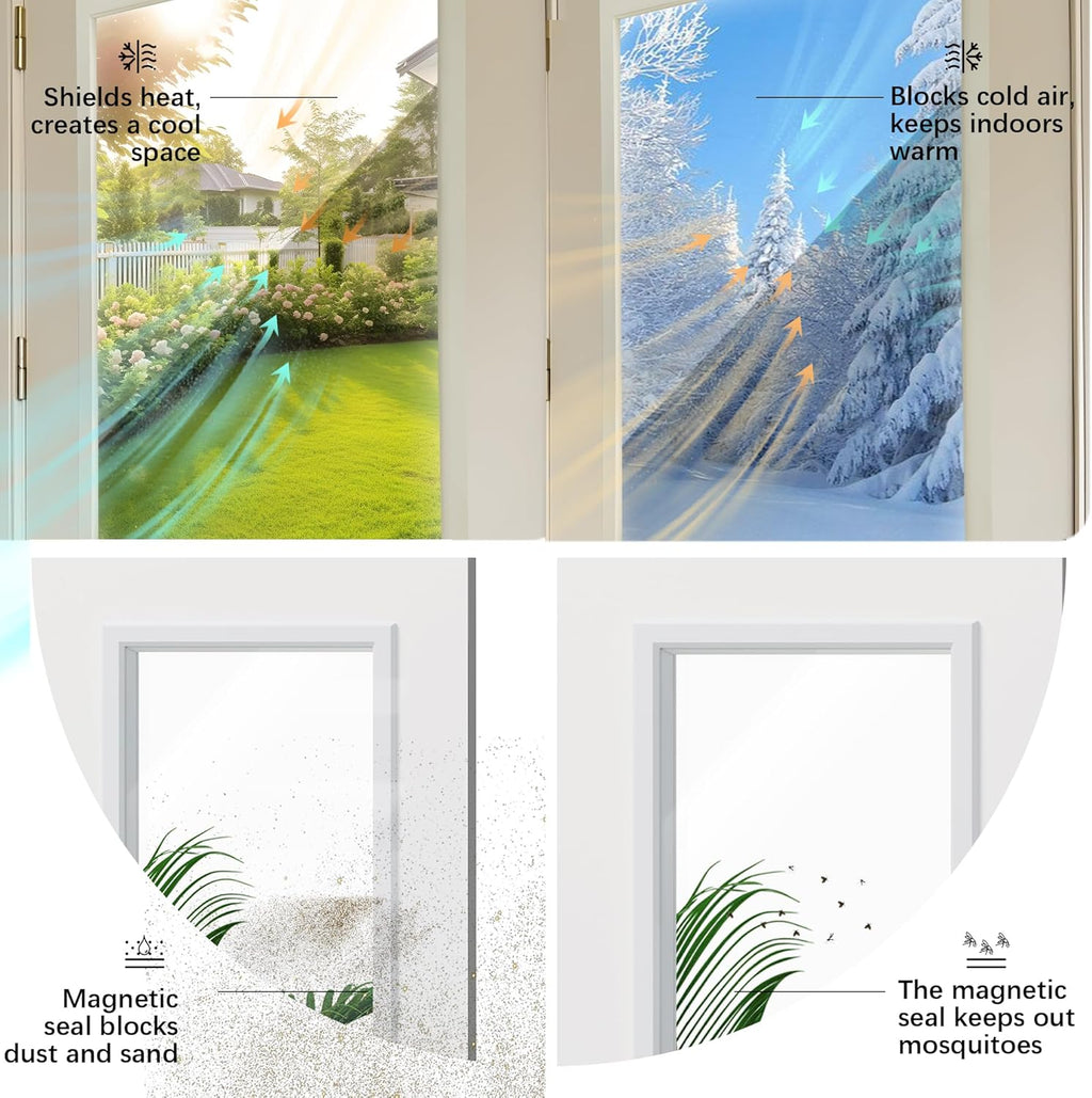 Front Door，36' x 80' 1-Lite Exterior Door, Left-Handed Clear Glass Entry Door, Solid Wood & MDF Construction, Prehung Door Jamb & Threshold Hardware Kit, Waterproof Primer