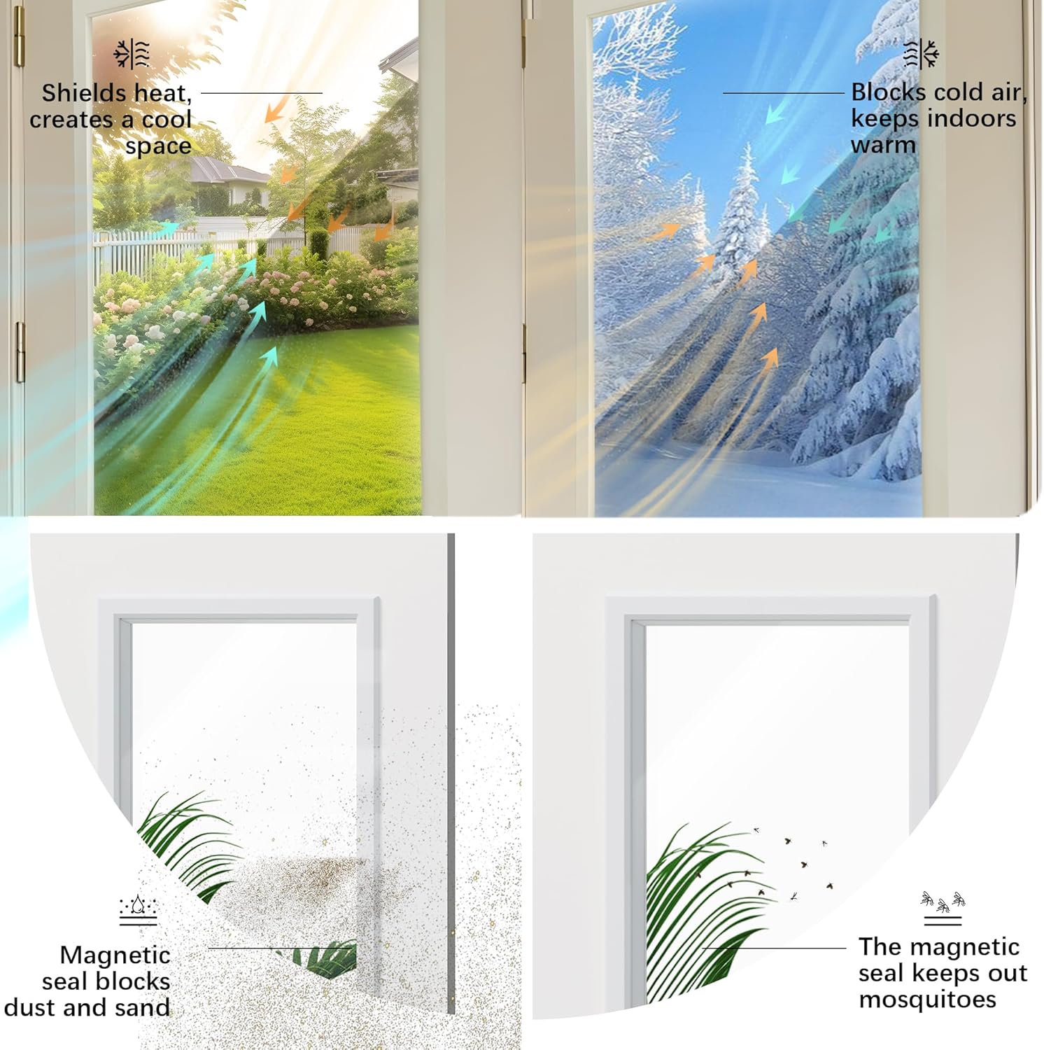 Front Door，36' x 80' 1-Lite Exterior Door, Left-Handed Clear Glass Entry Door, Solid Wood & MDF Construction, Prehung Door Jamb & Threshold Hardware Kit, Waterproof Primer