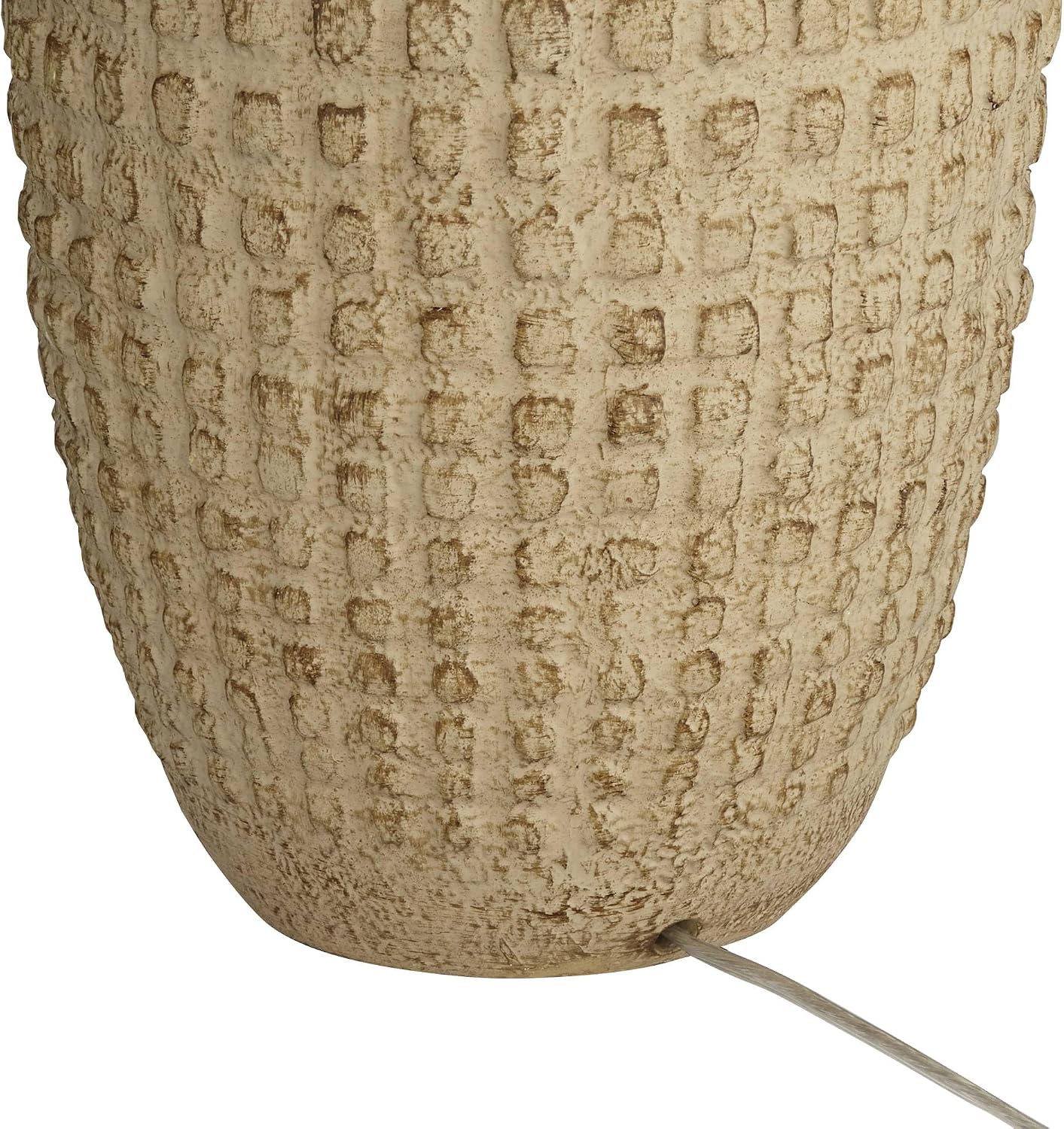 360 Lighting Delon 26 1/2' Tall Jar Farmhouse Rustic Country Cottage Core Coastal Table Lamp Natural Brown Beige Terra Cotta Finish Single White Shade Living Room Bedroom Bedside Nightstand House