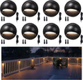 LED Deck Lights - Outdoor Landscape 12V Waterproof Lighting, Low Voltage Step Lights, Warm White & Cool White Adjustable, Wired Die-Cast Aluminum for Wall Handrail Yard 8 Pack