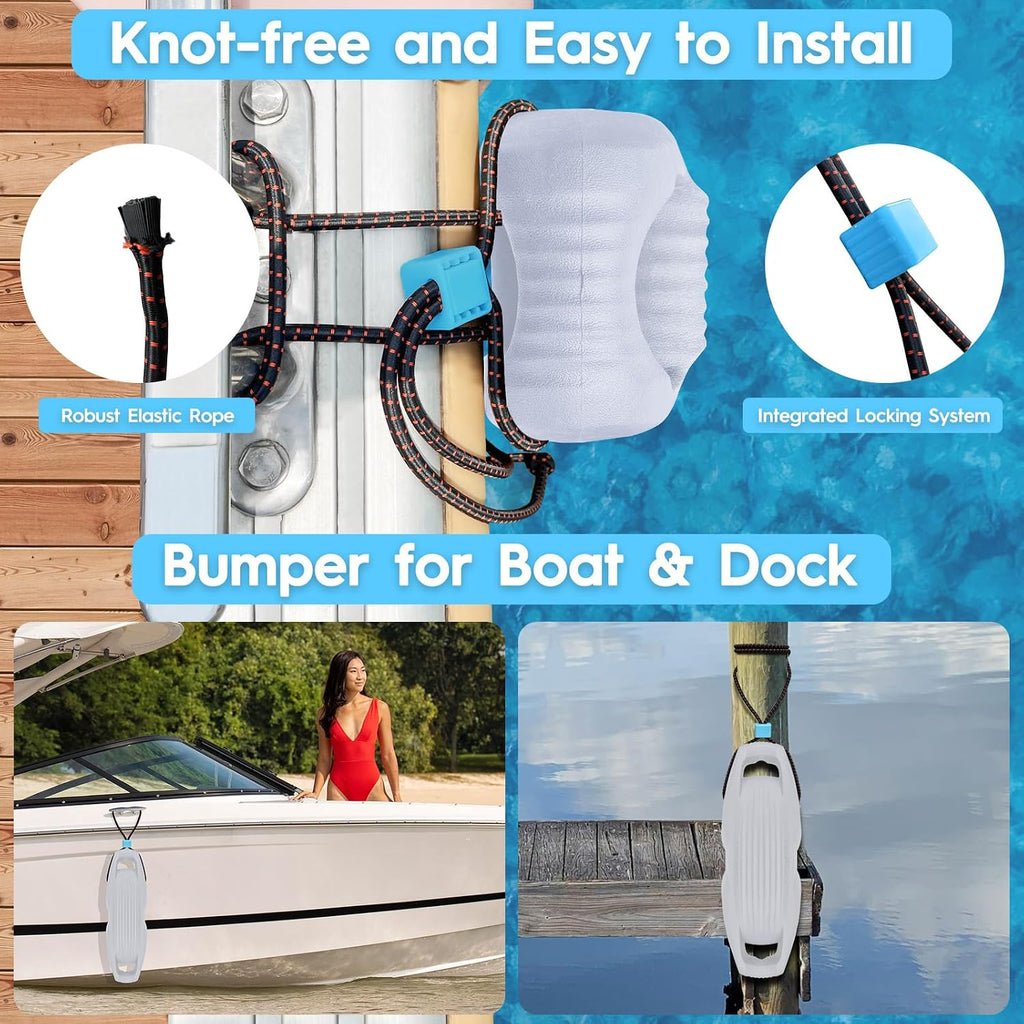 AWEMUFA Boat Fenders Easy to Install Bumper for Docking Ideal Fender for Pontoon, Bass, Jet Ski and Fishing Boats