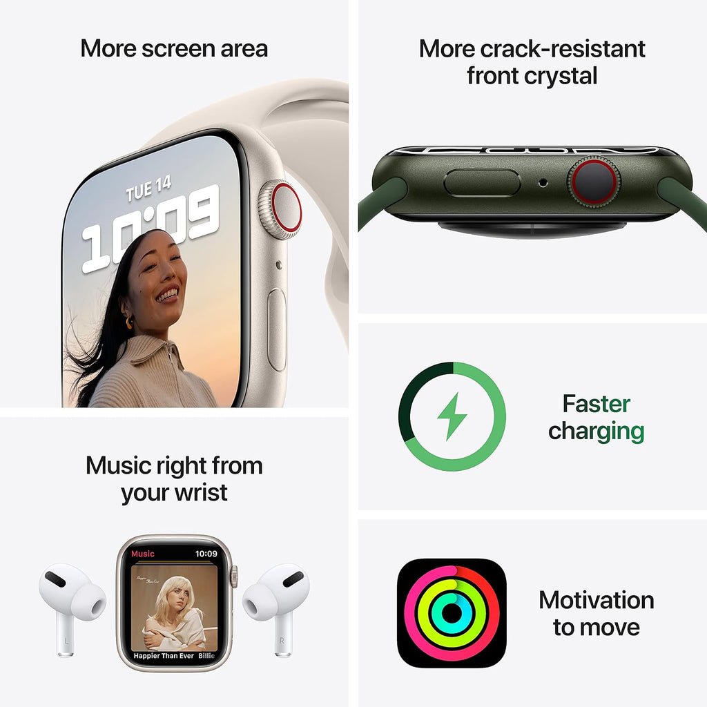 Apple Watch Series 7 [GPS + Cellular 41mm] Smart watch w/ (PRODUCT)RED Aluminum Case with (PRODUCT)RED Sport Band. Fitness Tracker, Blood Oxygen & ECG Apps, Always-On Retina Display, Water Resistant