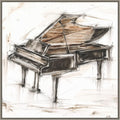 Amanti Art Framed Canvas Wall Art 30x30 Grand Piano Study by Ethan Harper, Framed Wall Art Canvas, Music Artwork, Country Rustic Decor, Large Poster Painting for Living Room, Bedroom, Bathroom,