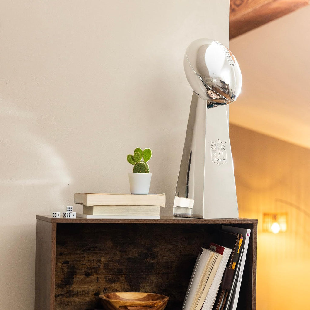 Spire Designs Lifesize Fantasy Football Trophy - Chrome Replica Championship Trophy - First Place Winner Award for League - Real Size Football Award