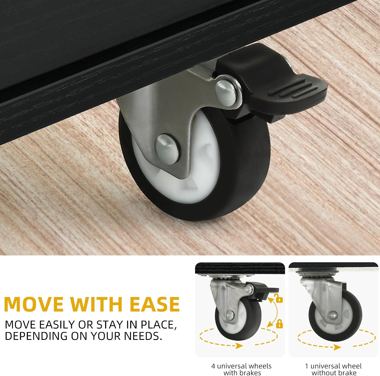DWVO Kitchen Island on Wheels, Mobile Kitchen Island Cart with Folding Drop Leaf Breakfast Bar, Island Table for Kitchen with Large Storage Cabinets, Racks, Drawers and Adjustable Shelves, Black