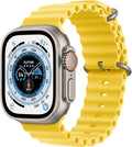 Apple Watch Ultra [GPS + Cellular 49mm] Titanium Case with Yellow Ocean Band, One Size (Renewed Premium)
