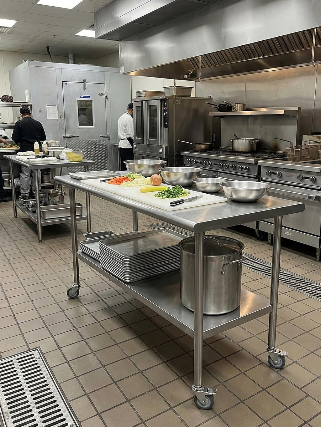 Atelicf All-Stainless Steel Prep Table, 24 X 36 Inch, with Casters and Adjustable Undershelf, Heavy-Duty Build for Outdoor Use,Restaurants,Hotels,Workshops,Kitchens,Gardens, and Garages