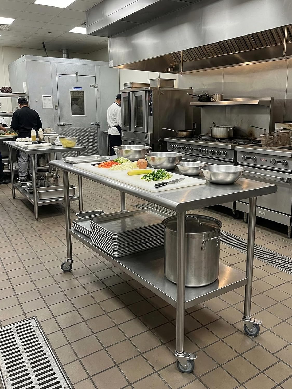 Atelicf All-Stainless Steel Prep Table, 24 X 36 Inch, with Casters and Adjustable Undershelf, Heavy-Duty Build for Outdoor Use,Restaurants,Hotels,Workshops,Kitchens,Gardens, and Garages