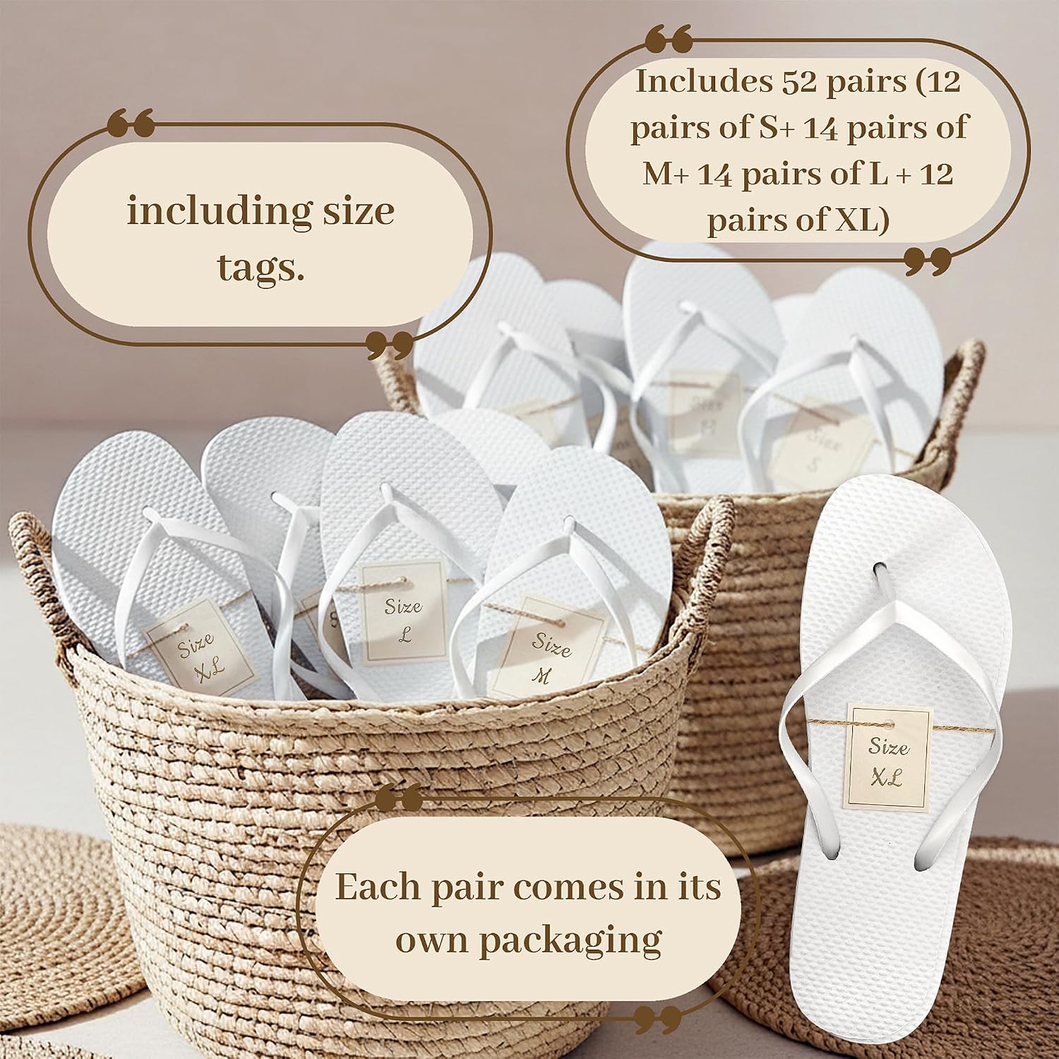 MGupzao Bulk Flip Flops For Wedding Guests 24 | 52 Pack Wholesale Wedding Sandals Beach Party