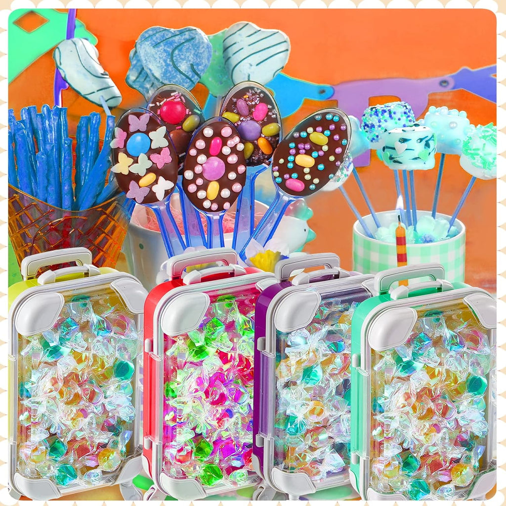 Tessco for you 50 Pack Suitcase Party Favor Gift Box Mini 6.7 x 3.8 x 2 Inches 9 Colors Plastic Tiny Travel Luggage for Candy Makeup Jewelry Birthday Cruise Trip Wedding Bachelorette Party Favor