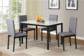 Roundhill Furniture 5 Piece Citico Metal Dinette Set with Laminated Faux Marble Top, White Table with Gray Chairs