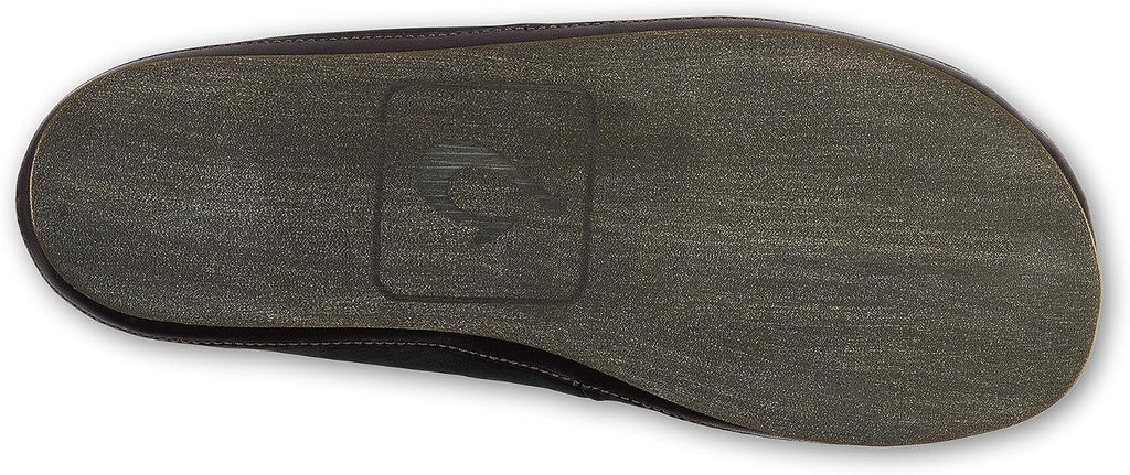 OLUKAI Moloa Slipper, Men's Premium Leather Slip-On Shoes, Soft Genuine Shearling Lining & Gel Insert, Drop-In Heel & All-Day Comfort