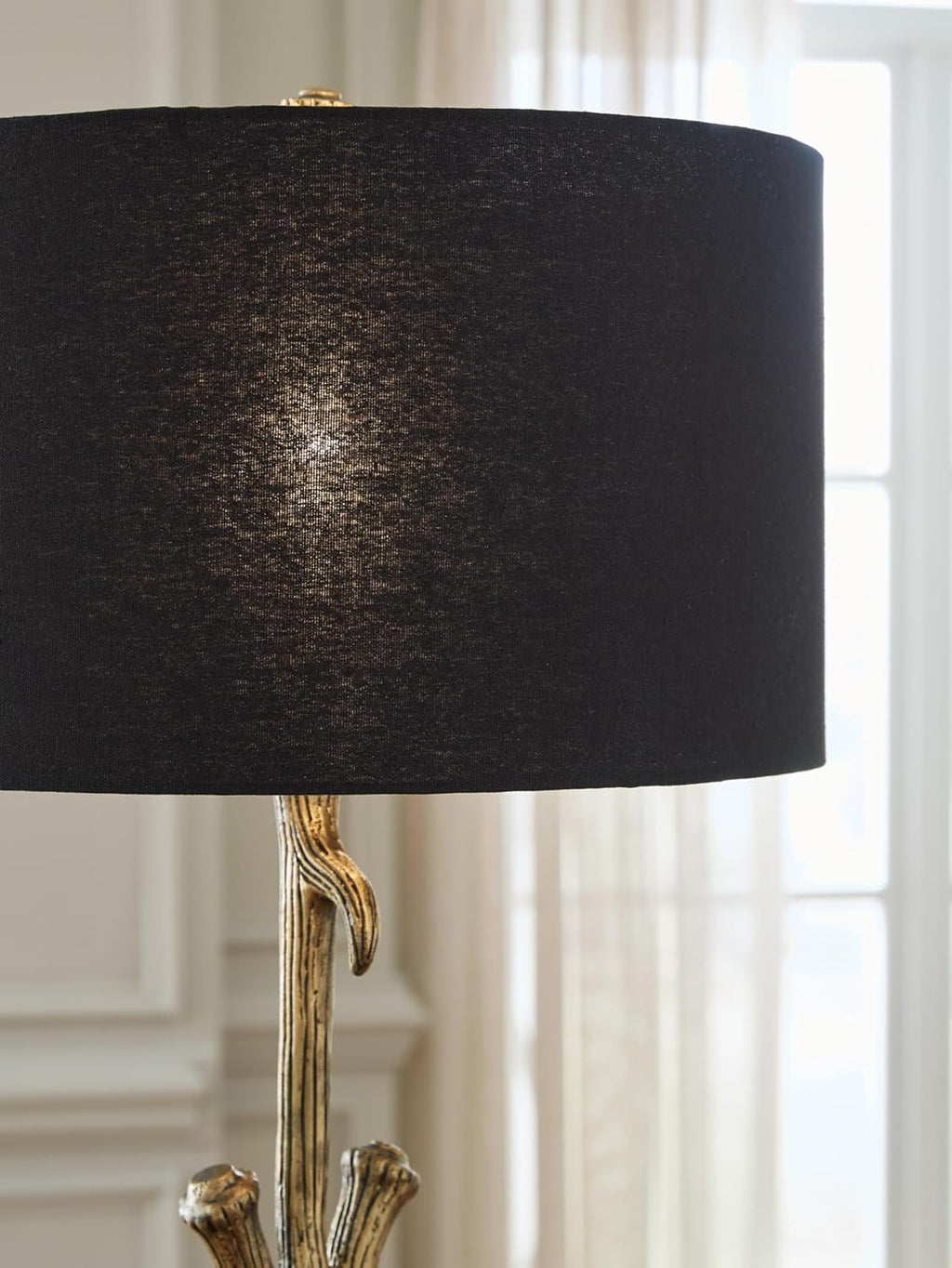 Signature Design by Ashley Josney Rustic Cast Aluminum Root Table Lamp with 3-Way Switch, Metallic & White