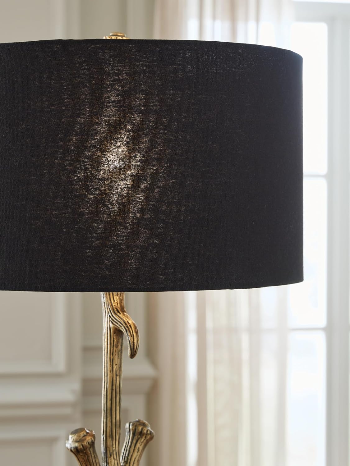 Signature Design by Ashley Josney Rustic Cast Aluminum Root Table Lamp with 3-Way Switch, Metallic & White