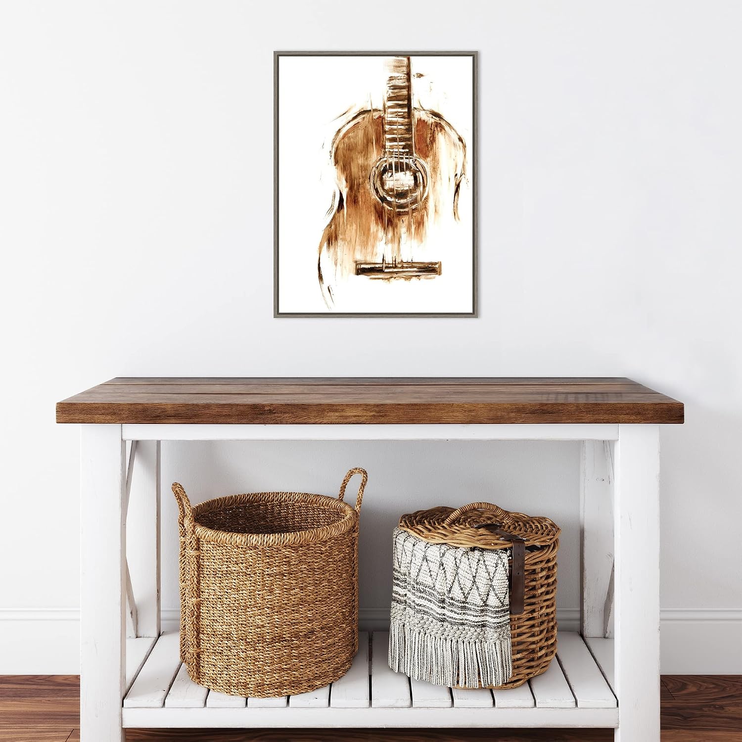Amanti Art Framed Canvas Wall Art 24x18 Instrumental II by Ethan Harper, Framed Wall Art Canvas, Music Artwork, Country Rustic Decor, Medium Poster Painting for Living Room, Bedroom, Bathroom,