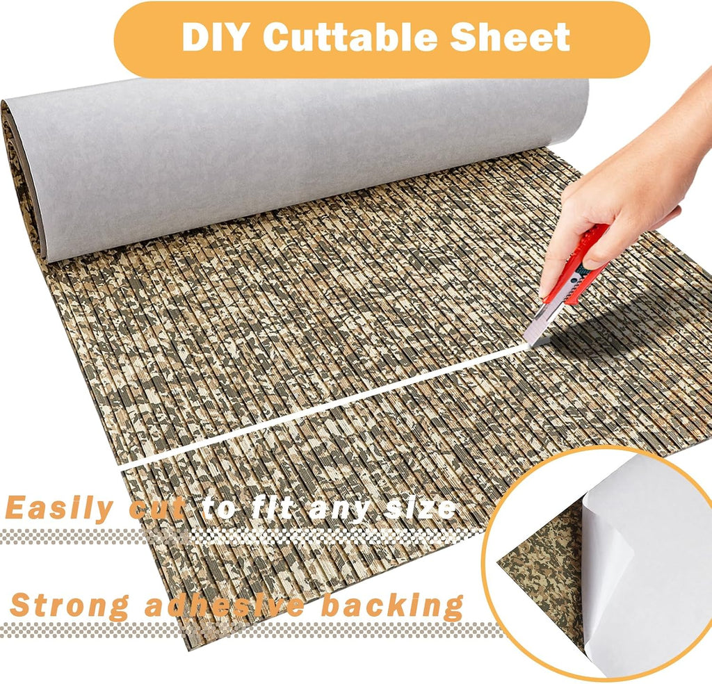 Boat Flooring EVA Foam Boat Decking Camo 94'x45'/35'/23' Non-Slip Boat Mat Self-Adhesive Foam Boat Deck Flooring Carpet Mat Rolls for Kayak Deck Boat Yacht Flooring Motorboat