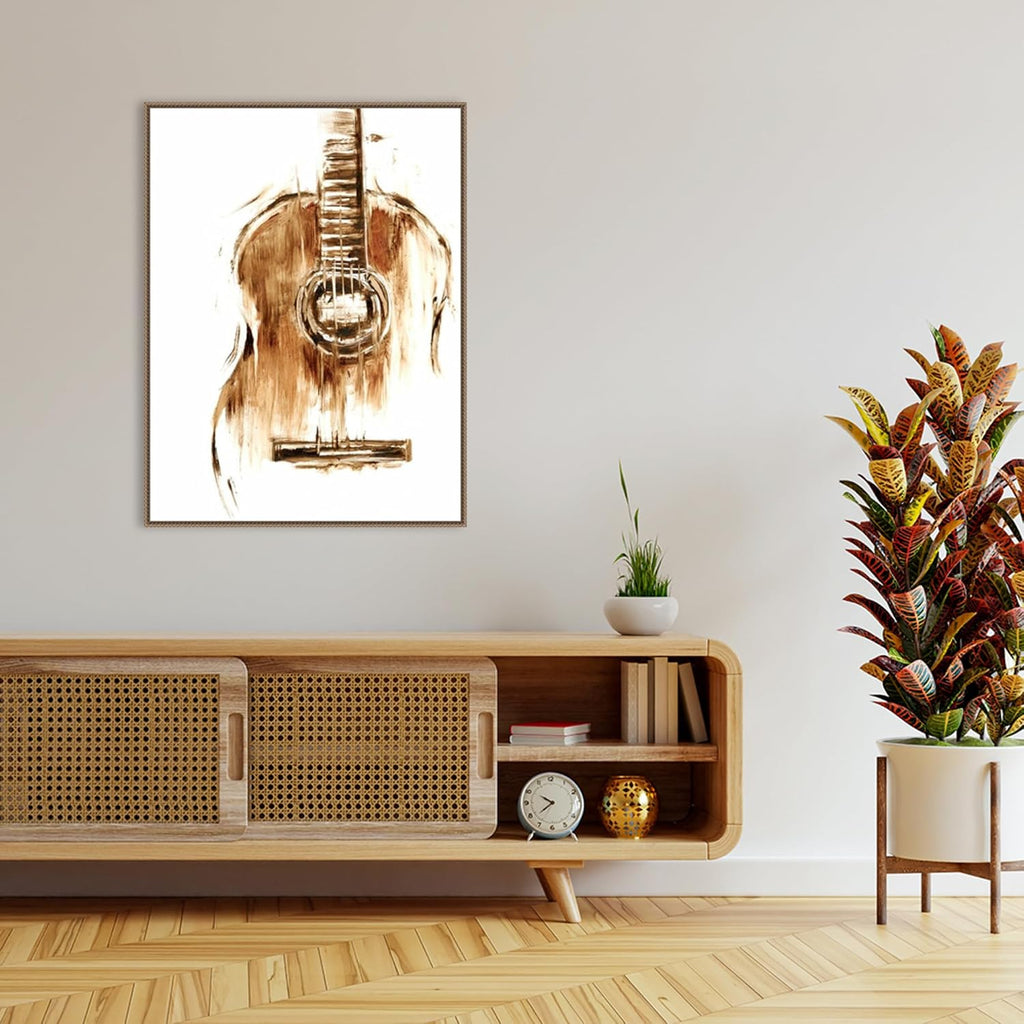 Amanti Art Framed Canvas Wall Art 42x32 Instrumental II by Ethan Harper, Framed Wall Art Canvas, Music Artwork, Traditional Decor, Oversize Poster Painting for Living Room, Bedroom, Bathroom, Kitchen