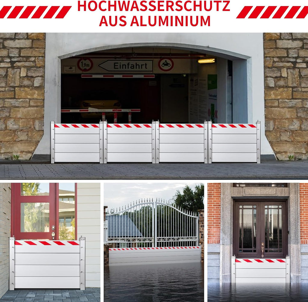 Flood Barrier Shield 60cm High Aluminum Temporary Threshold Flooding Protection Prevention Board Water Retaining Plate(Exterior,71x60cm)