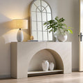 IFGET 63' Arched Console Table, 2-Tier Modern Entryway Table with Arched Base, Narrow Long Wood Sofa Table Behind Couch Table for Living Room, Hallway, Foyer, Cream