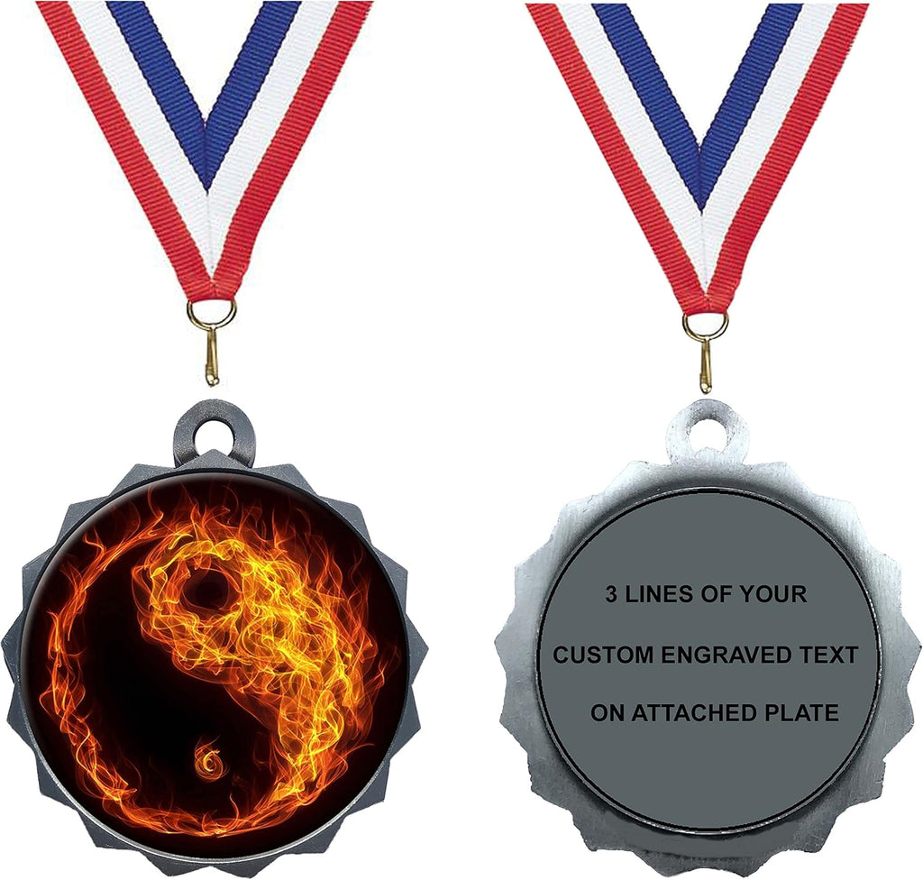 Express Medals Various Styles 1 to 50 Pack of Engraved Silver Martial Arts Medals Trophy Award with Neck Ribbon Medal Trophies Gift Prize Karate