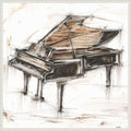 Amanti Art Framed Canvas Wall Art 30x30 Grand Piano Study by Ethan Harper, Framed Wall Art Canvas, Music Artwork, Traditional Decor, Large Poster Painting for Living Room, Bedroom, Bathroom, Kitchen,