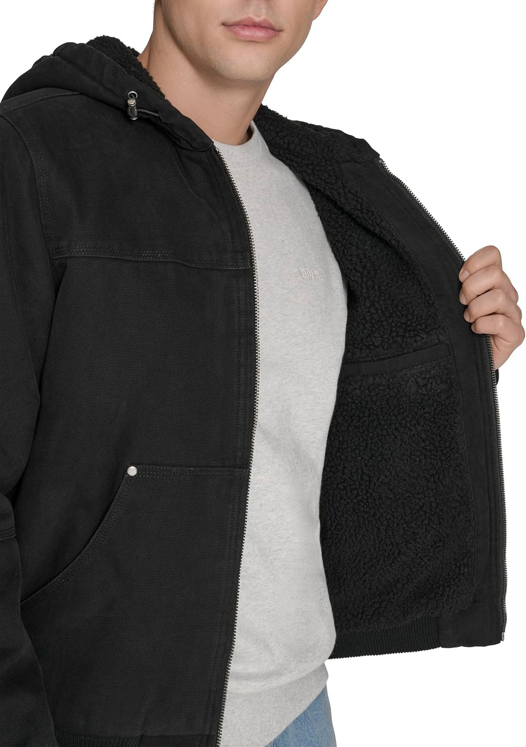 Levi's Men's Workwear Cotton Canvas Hooded Bomber Jacket