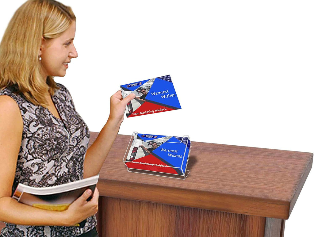 Marketing Holders 24 Pack Postcard Holder 6' Wide Index Cards Advertisements Countertop Display Printed Material Take One Post Card Rack Clear Acrylic