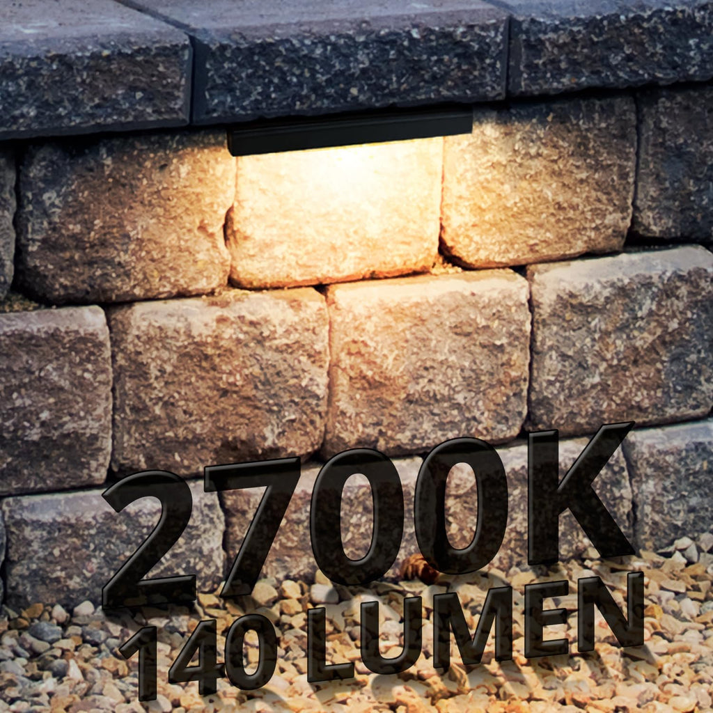 GKOLED 20Pack 6.8 Inches Hardscape Lights, Low Voltage Retaining Wall Lighting with Frosted Lens, 12V AC/DC Paver Light with 1.5W 2700K LED Chips, Outdoor Landscape Step Lights, Die-cast Aluminum