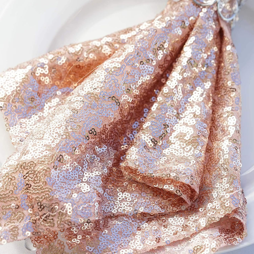 50 pcs 20-Inch Blush Sequins Napkins - for Wedding Party Restaurant Holiday Dinner
