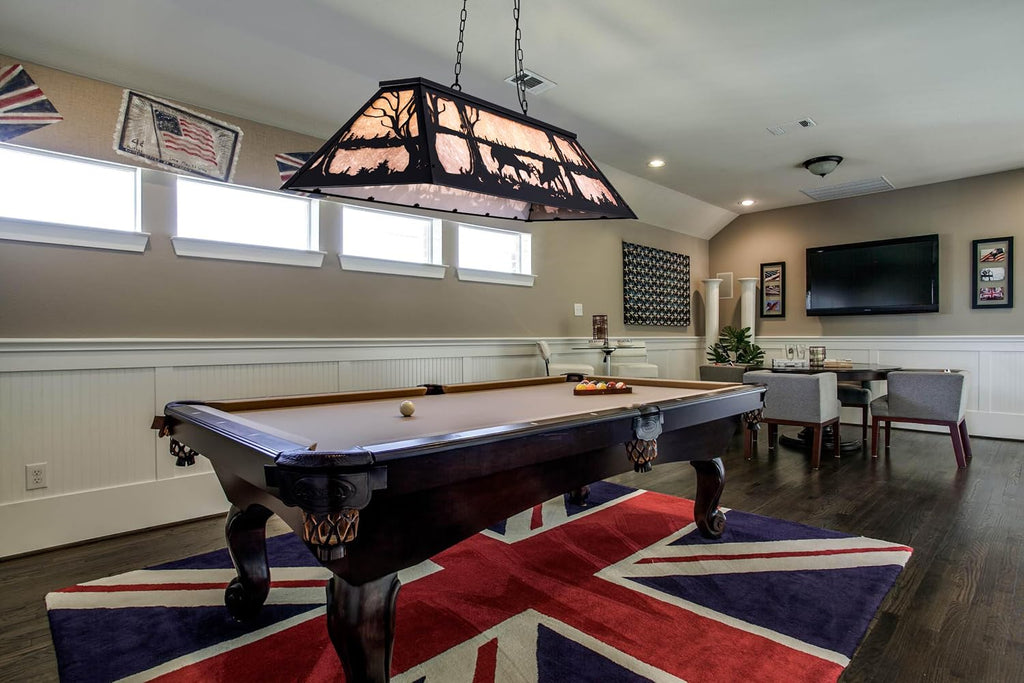 Wellmet Tiffany Pool Table Light 59 inch, 5 Lights Rustic Deer Chandelier for Kitchen Island, Cabin, Billiards Table Lamp, Farmhouse Chandelier for Country, Wild West Style