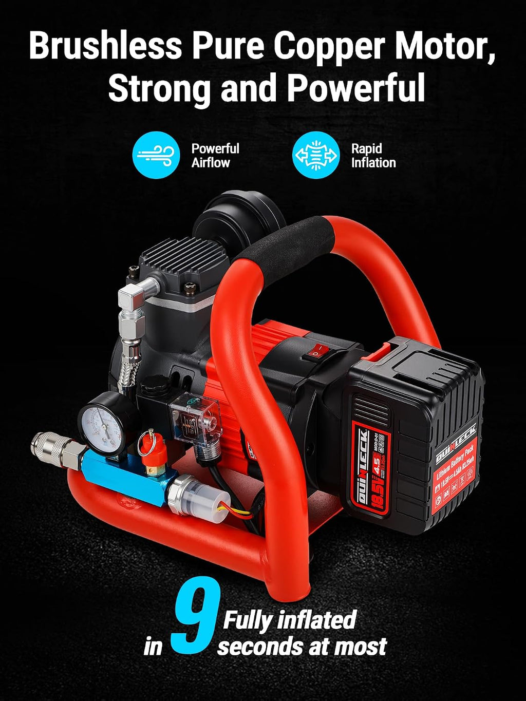 Ultra Quiet Cordless Air Compressor Compatible with for Makita Battery,Portable Air Compressor Oil Free 18V 18.5V 21V,60dB,Small Lightweight Universal for Woodwork Nailing Car Pneumatic Tool
